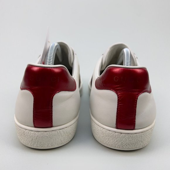 GUCCI Ace Stripe low top sneaker white leather 8 G 8.5 US 42 EUR 523469 - Picture 6 of 14